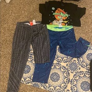 Nike leggings and space jam shirt bundle